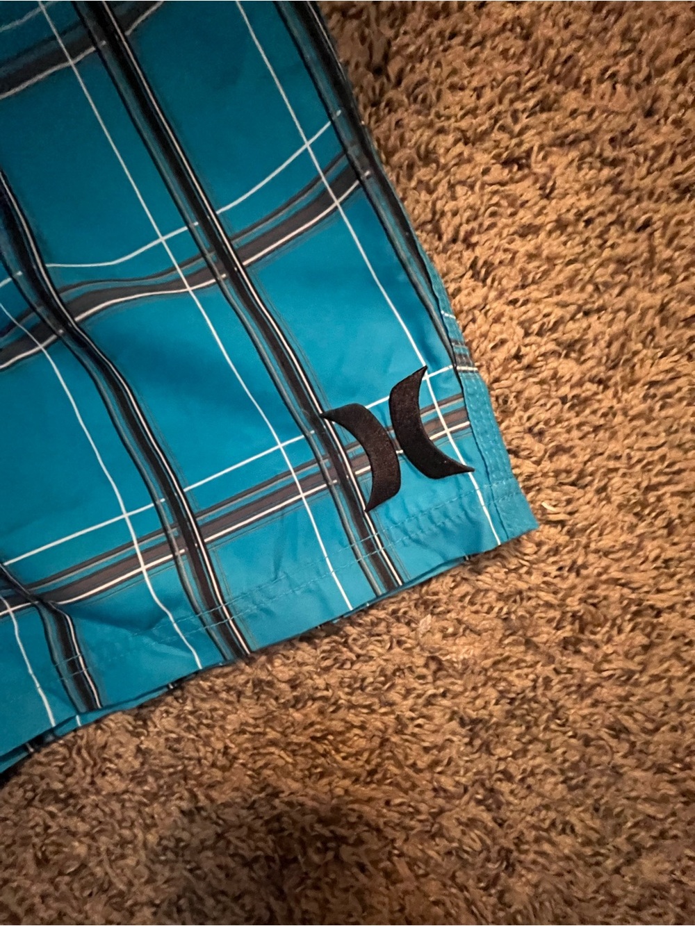 Hurley Phantom Board Shorts Men's Teal Plaid Swim Trunks - Brand: - Picture 5 of 6